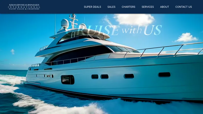 Στιγμιότυπο της αρχικής σελίδας του yachtsgreece.com